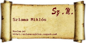 Szlama Miklós névjegykártya