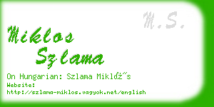 miklos szlama business card